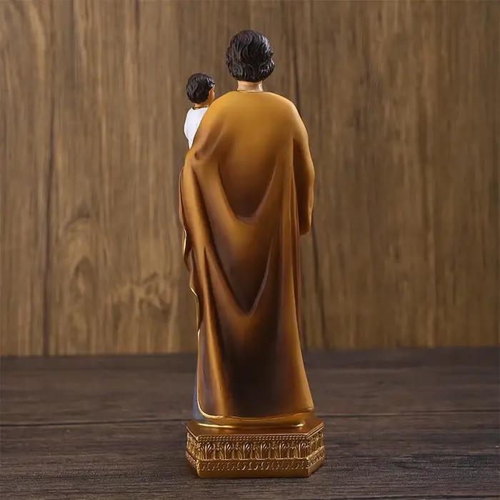 Statues en résine de Saint Joseph et de l'Enfant Jésus, figurines décoratives pour étagère ou table
