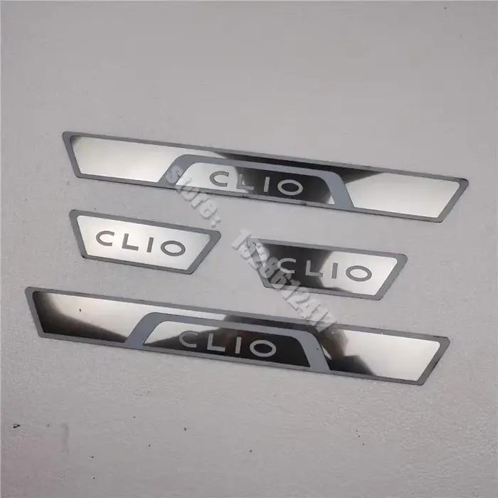 Accessoires de voiture pour Renault CLIO IV V CLIO 4 5 RS 2014 ~ 2024, plaque de seuil de porte en acier inoxydable, garniture de pédale de protection