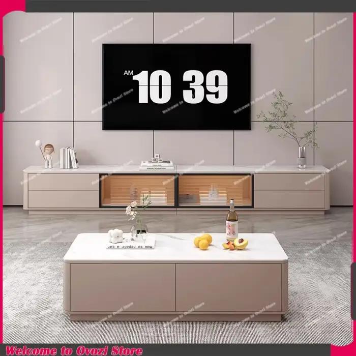 Meuble TV mural haut en verre au design esthétique, meuble TV de luxe pour salon, mobilier moderne pour le séjour, meubles nordiques pour la maison