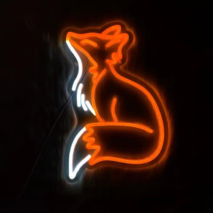 Enseigne néon Fox pour décoration murale
