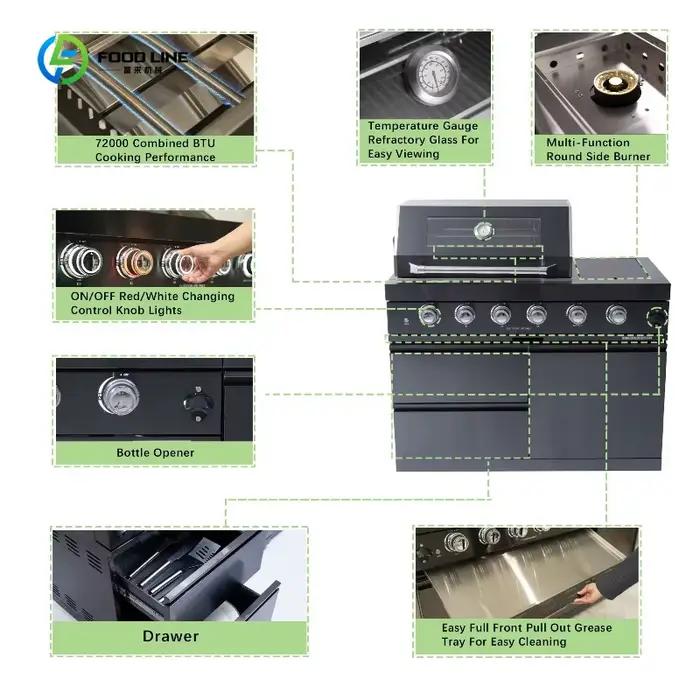Cuisine extérieure sur mesure en gros avec évier et robinets – Ensemble élégant et durable, idéal pour jardin, terrasse, fêtes et activités de plein air