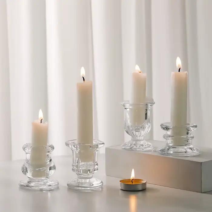 Chaud! Bougeoir en verre nouveauté décor nordique chandelier romantique bougeoir accessoires de bureau centres de table de mariage ornements