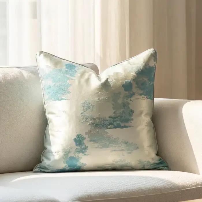 Housse de coussin de canapé brodée