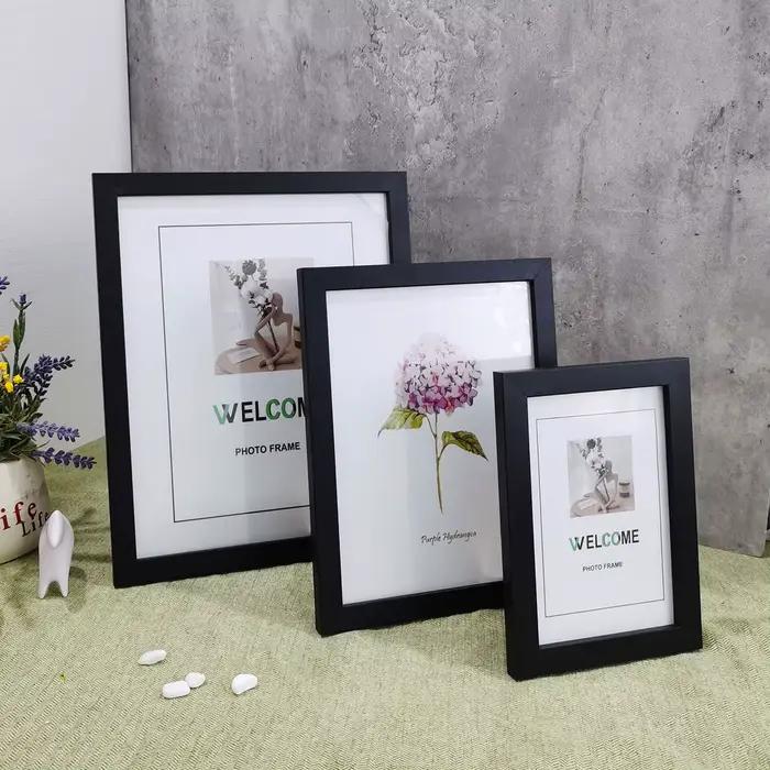 Cadre Photo en bois (10x15cm/15x20cm/20x25cm/A4)-bureau ou tenture murale