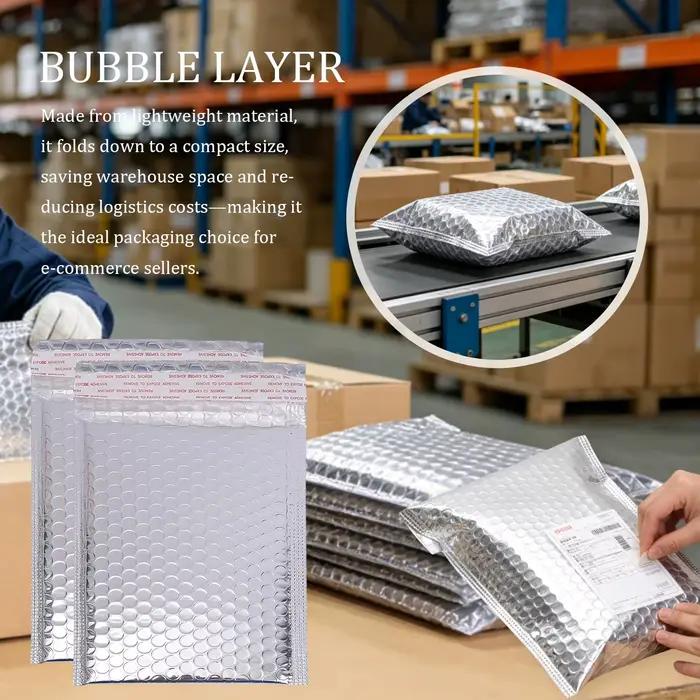 Sacs d'expédition, enveloppes à bulles, enveloppes matelassées argentées, enveloppes d'expédition auto-adhésives pour l'emballage et l'expédition, enveloppes à bulles