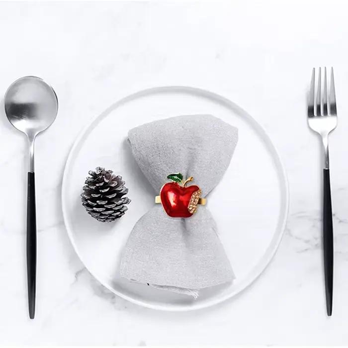 Ronds de serviette pomme rouge