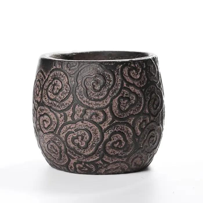 Pot à bonsaï sculpté en forme de nuage d'argile en céramique