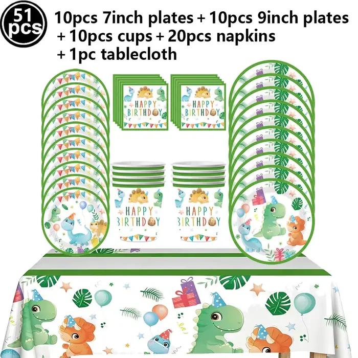 Kit de fournitures pour fête d'anniversaire de dinosaure de 3 ans, ballons en aluminium Dino, assiettes en papier, gobelets, serviettes, décorations de fête prénatale sur le thème des dinosaures juras