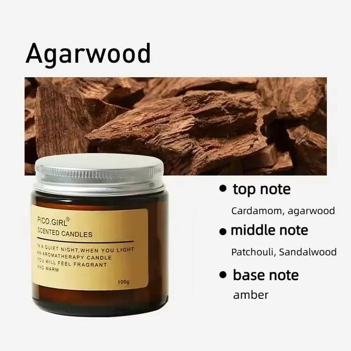 Bougie aromathérapeutique sans fumée de 100 g, idéale pour la décoration de la maison, les cadeaux d'anniversaire et de la Saint-Valentin