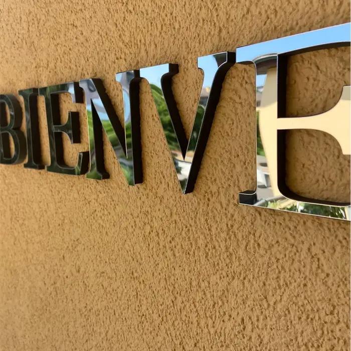 Autocollant mural 3D argenté lettres anglaises décoration maison fête mariage anniversaire festival