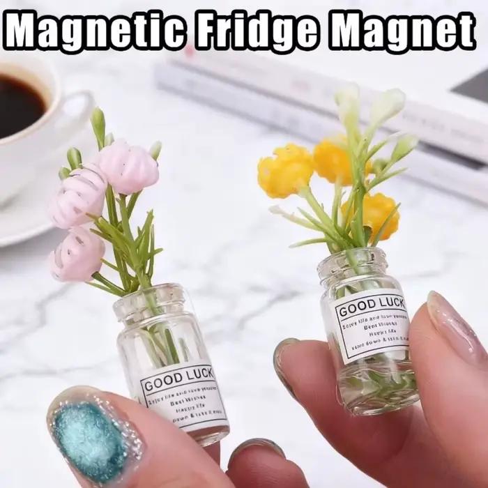 8 aimants mini-vases créatifs 3D lumineux