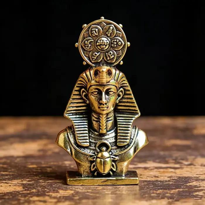 Statue de Pharaon demi-corps en bronze