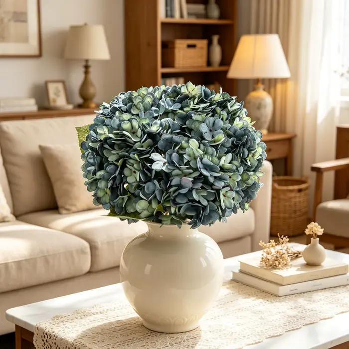 Fleurs artificielles Hortensia Fausses Décoration d'intérieur Automne Couronne de mariage Bouquet de mariée Accessoire de jardin Extérieur Faits à la main Cadeaux DIY