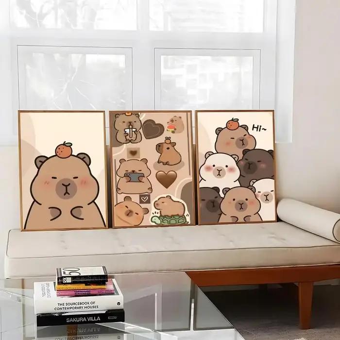 Capybara CuteAnimal Vintage peinture affiche mur Art impression étanche maison salon chambre Bar décor esthétique
