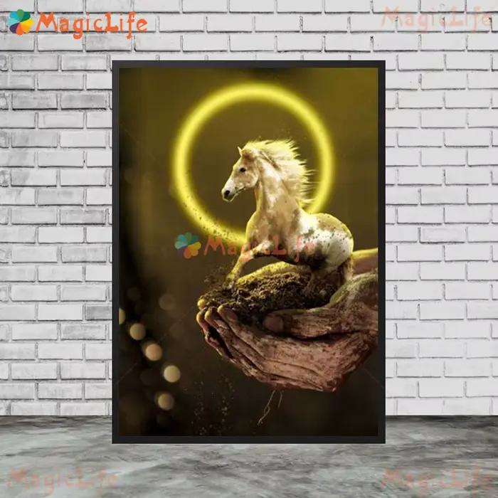 Affiches murales de cheval d'animaux élémentaires Halo