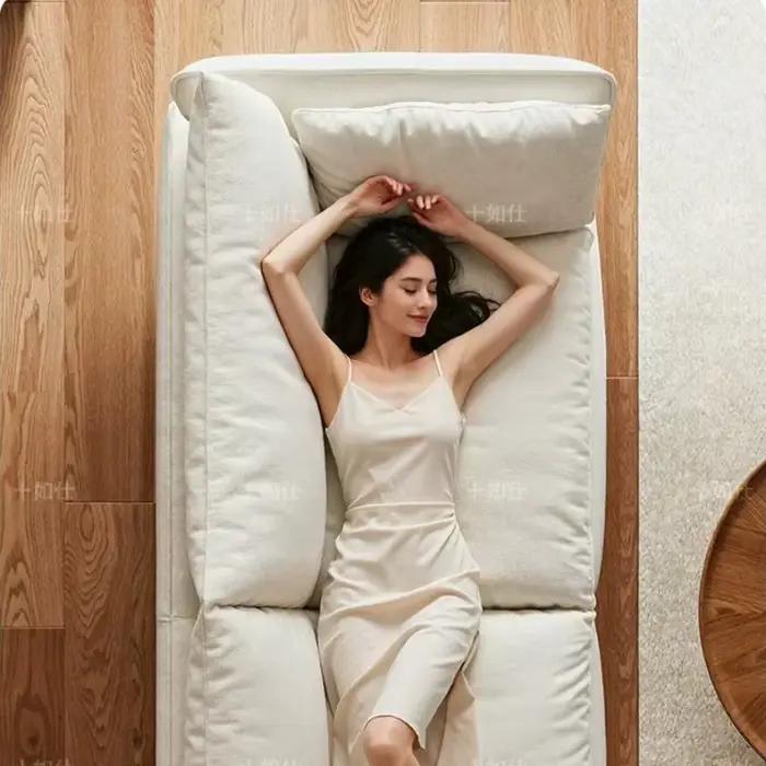 Canapé en tissu flanelle chenille en style minimaliste moderne pour salon, avec remplissage à mémoire de forme et latex naturel, pour occasions spéciales et décoration intérieure