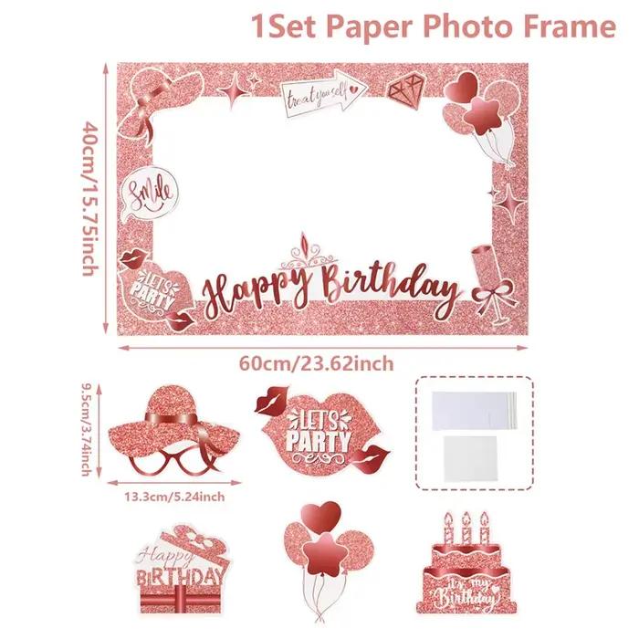 Décorations de fête d'anniversaire en or rose
