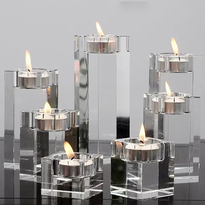 Bougeoirs en cristal clair