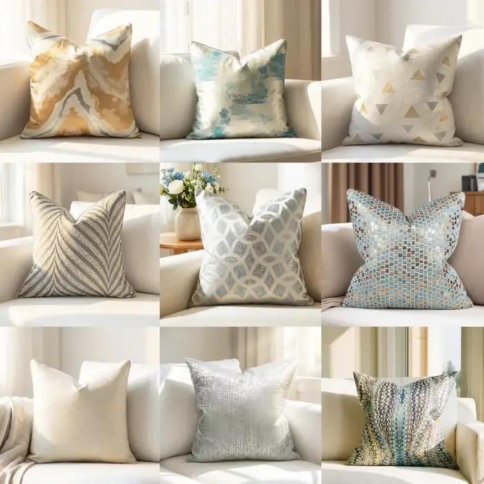 Housse de coussin de canapé brodée