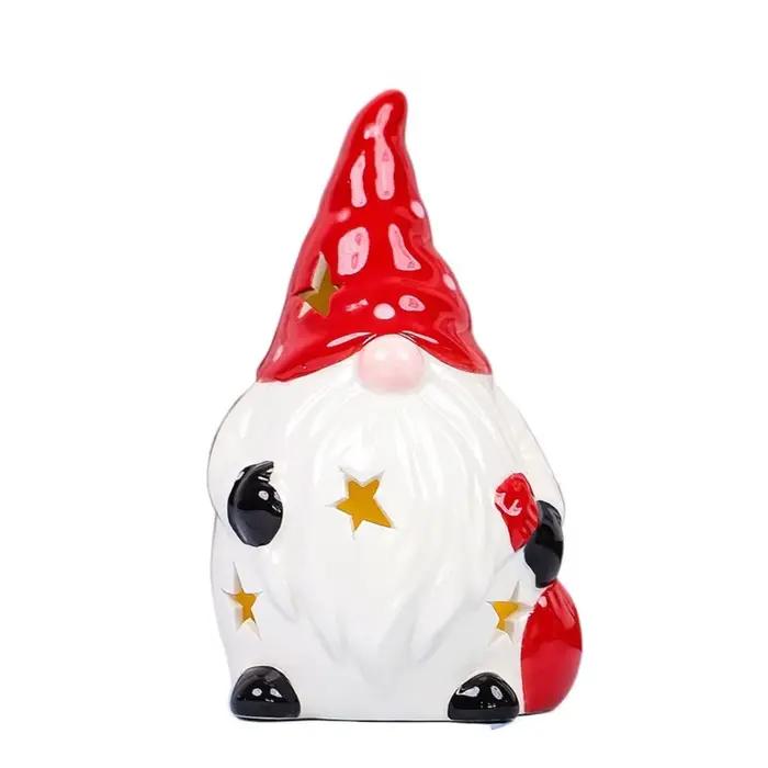 Artisanat en céramique veilleuse de noël mignon atmosphère créative lumière à la main artificielle