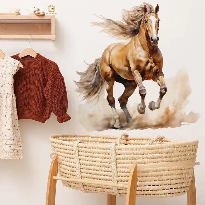 Autocollant mural cheval au galop