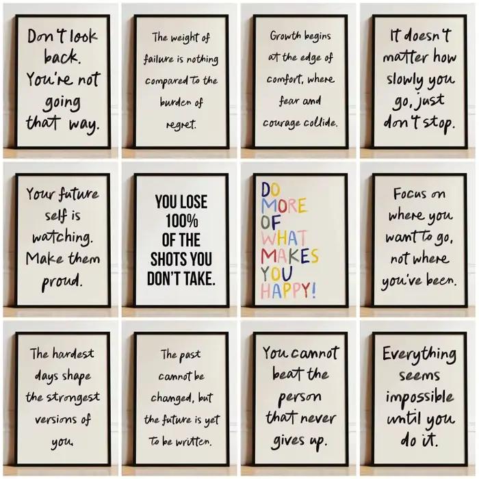 Affiche de citation de motivation, imprimés d'esprit, affirmation artistique murale inspirante, peinture sur toile, image pour chambre à coucher, décoration de la maison
