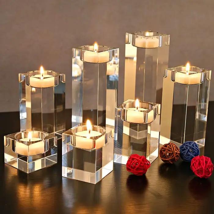 Bougeoirs en cristal clair