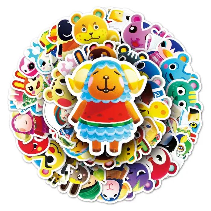 Autocollants décoratifs Graffiti créatifs, 50 pièces, dessin animé, personnalité Animal Crossing
