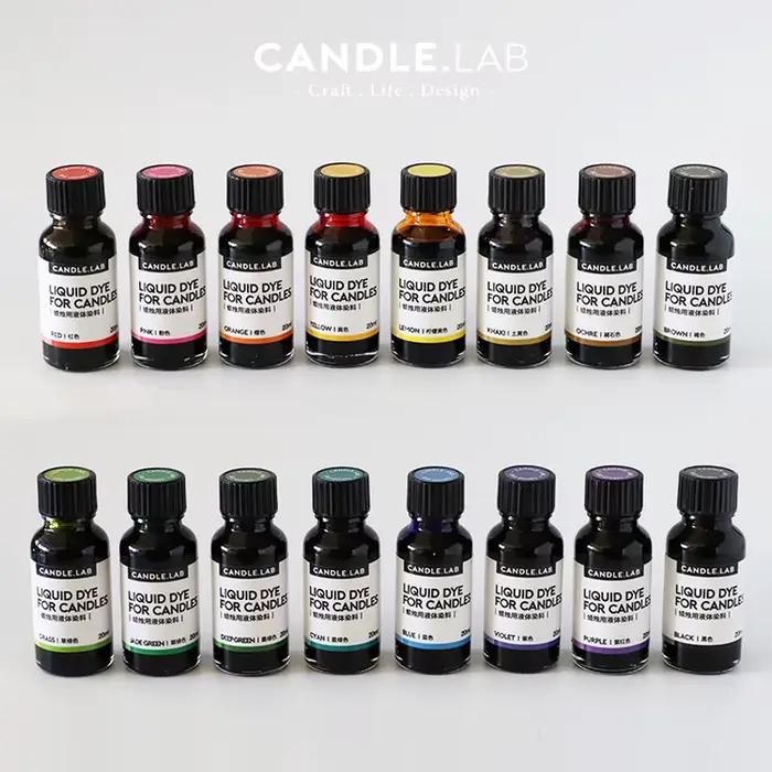 16 couleurs de bougies. Pigment de cire de noix de coco pour bougies à haute concentration, colorant liquide de laboratoire, cire d'abeille, cire de glace, cire de soja, 20ml