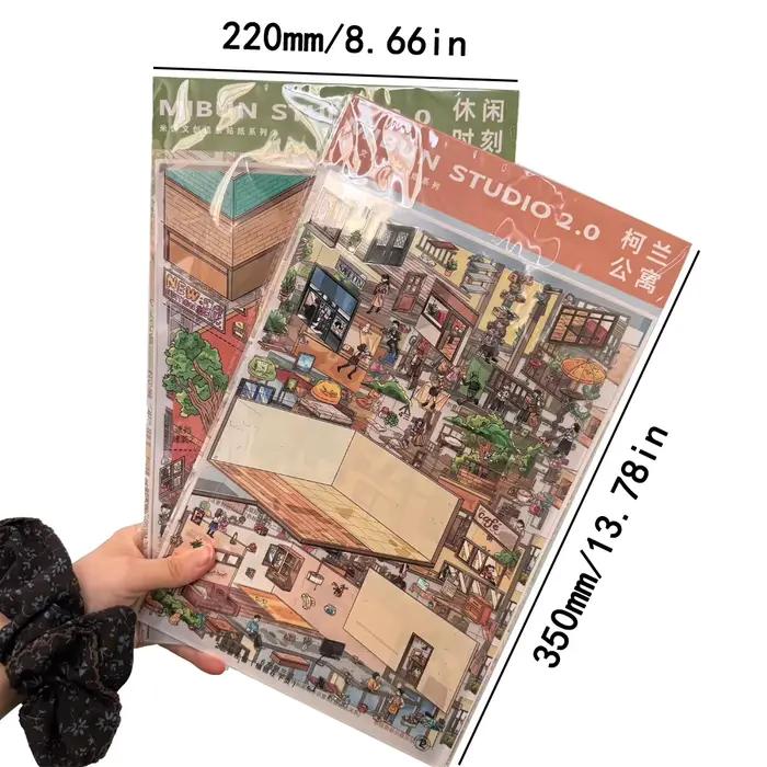 Autocollants 3D Kawaii pour la maison, grande taille, autocollants de paysage à faire soi-même, autocollants pour scrapbooking, décoration de cadre photo, cadeaux pour enfants