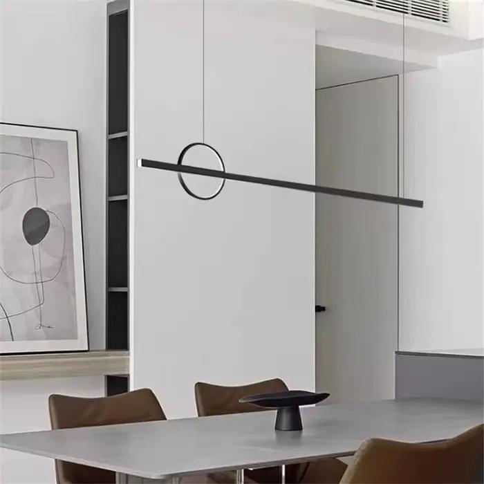 Lustre Long au Design Nordique, Suspension Minimaliste pour Restaurant, Ambiance Géométrique, Bar, Décoration de Maison