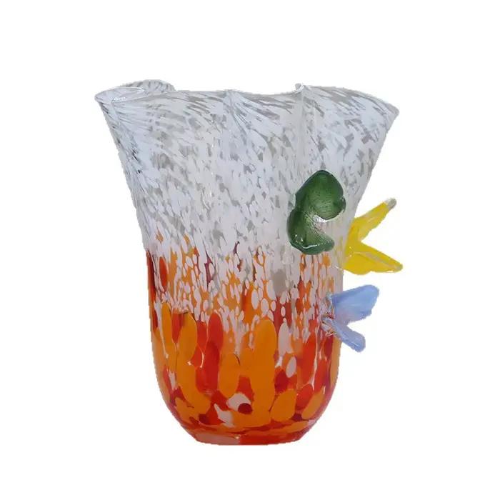 Vase en verre papillon tridimensionnel moderne pour terrarium et vases à fleurs occasions spéciales Blanc Bourgogne Jaune Rouge