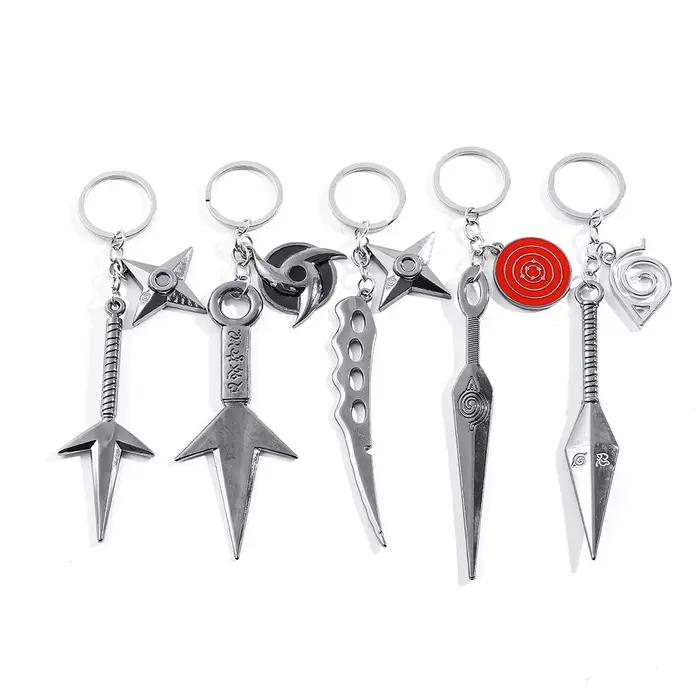 Porte-clés Anime Ninja Tools, accessoires Anime, modèle en métal Kunai Shuriken, pendentif porte-clés pour femmes, hommes, fans, cosplay, cadeaux
