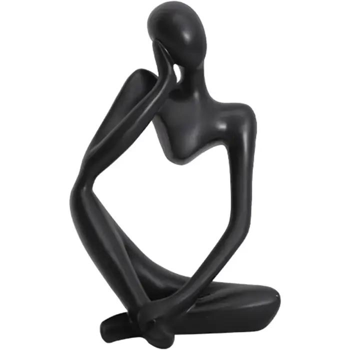 Décorations pour la maison salon bureau Mini penseur Sculpture ornements résine noir moderne Sculptures abstraites