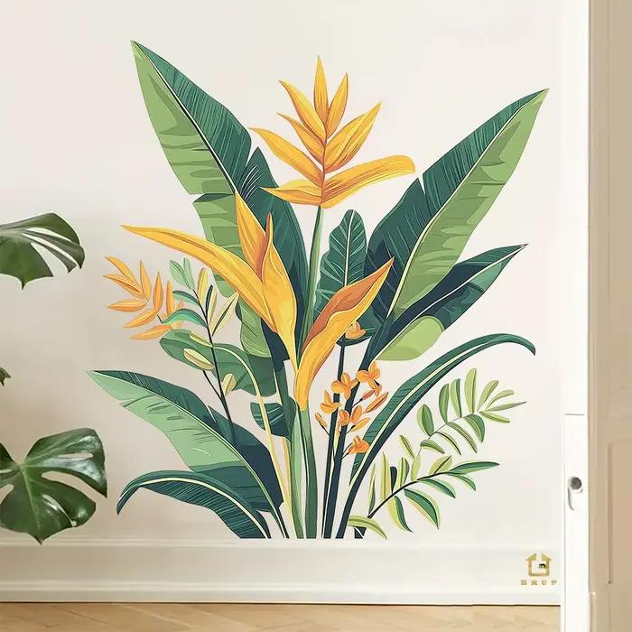 Autocollants muraux botaniques aquarelle