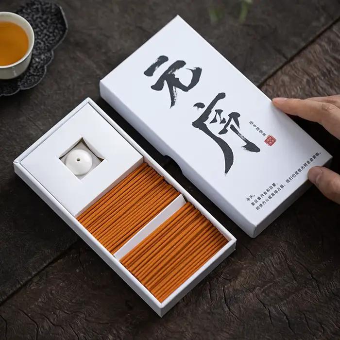 Bâtonnets d'encens courts de style japonais, encens naturel aux herbes, parfum boisé d'intérieur, purification de l'air domestique, boîte cadeau d'arômes apaisants