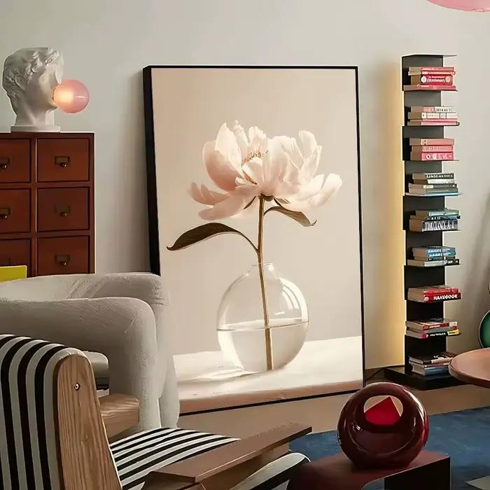 Affiche de fleurs de pivoine Beige nordique
