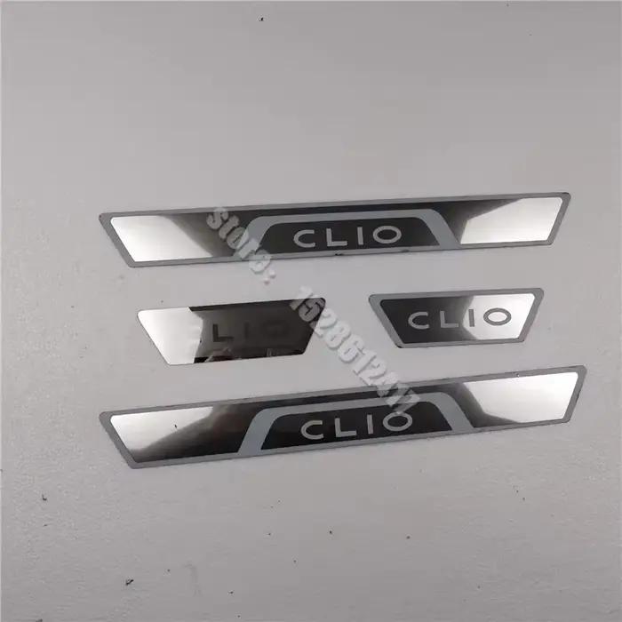 Accessoires de voiture pour Renault CLIO IV V CLIO 4 5 RS 2014 ~ 2024, plaque de seuil de porte en acier inoxydable, garniture de pédale de protection