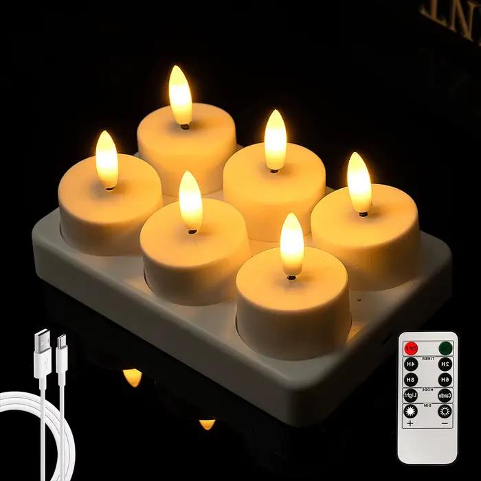 Bougies LED rechargeables avec télécommande