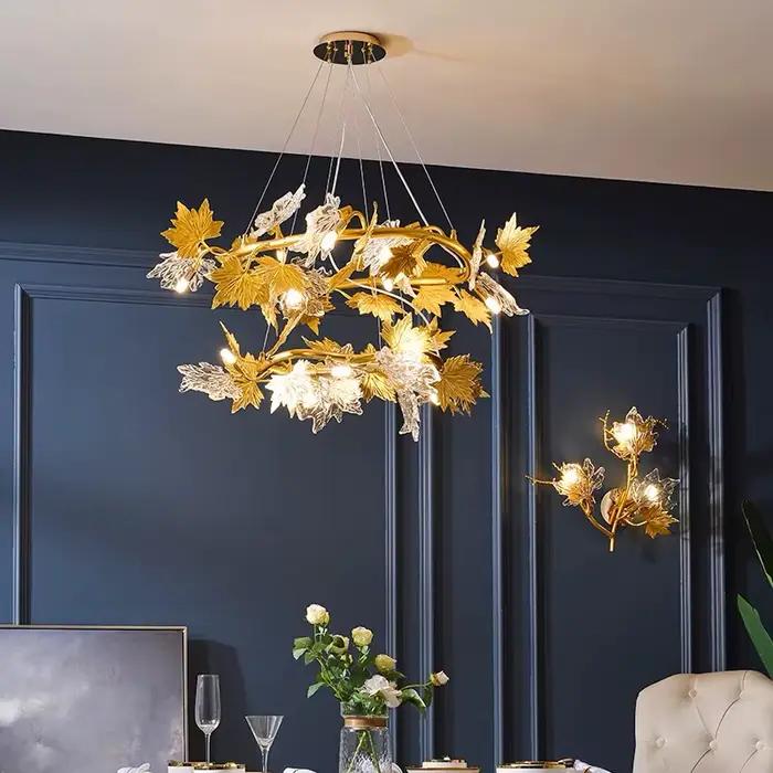 Lustre en cristal de cuir chevelu d'érable