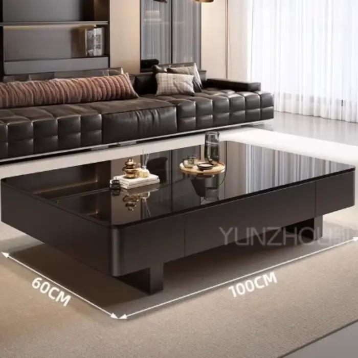 Table basse carrée en bois Design noir Tables basses de luxe uniques Premium Simple Muebles Para El Hogar décoration de la maison