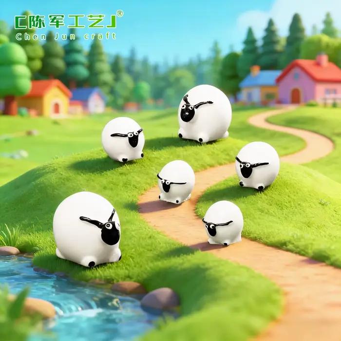 Micro paysage en mousse de mouton blanche