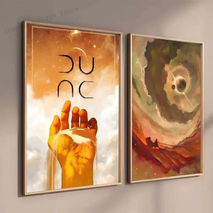 Affiche de Manga Dune Partie Classique Impression HD Décor Artistique Mural Vintage pour Salle d'Étude à Domicile Occasions Spéciales