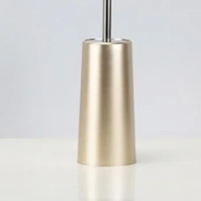 Brosse de toilette dorée avec support