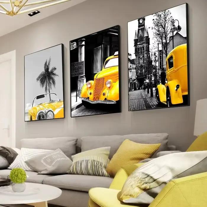 Image de paysage européen en noir et blanc pour la décoration intérieure