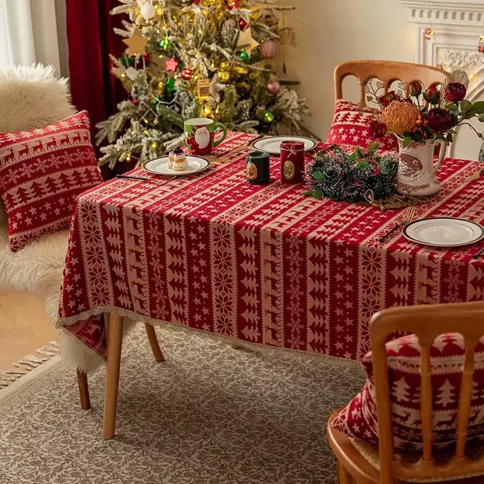 Nappe rouge de noël, nappe de Restaurant d'élan