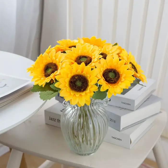 Fleur artificielle Tournesols Accueil Vase Jardin Maison Chambre Table Automne Halloween Decora Mariage Bouquet Festival En Plein Air Bricolage Cadeaux
