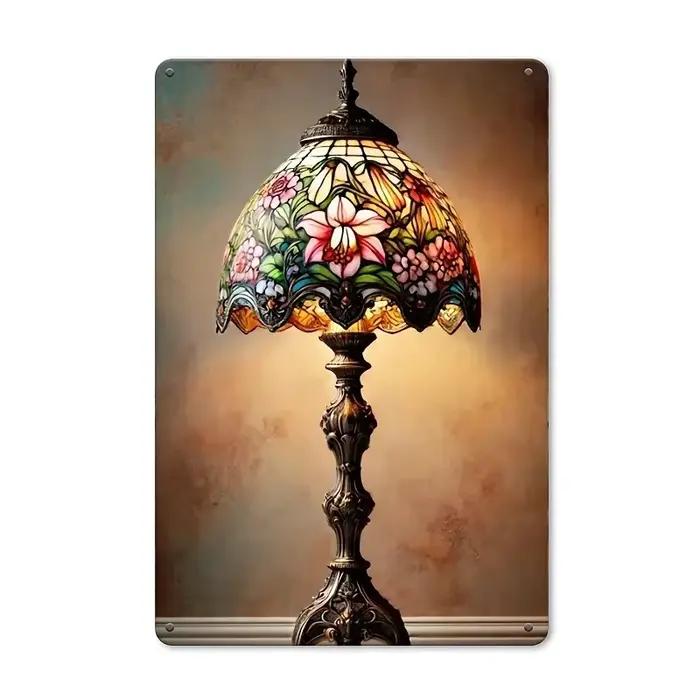 Lampe en verre teinté style Tiffany vintage