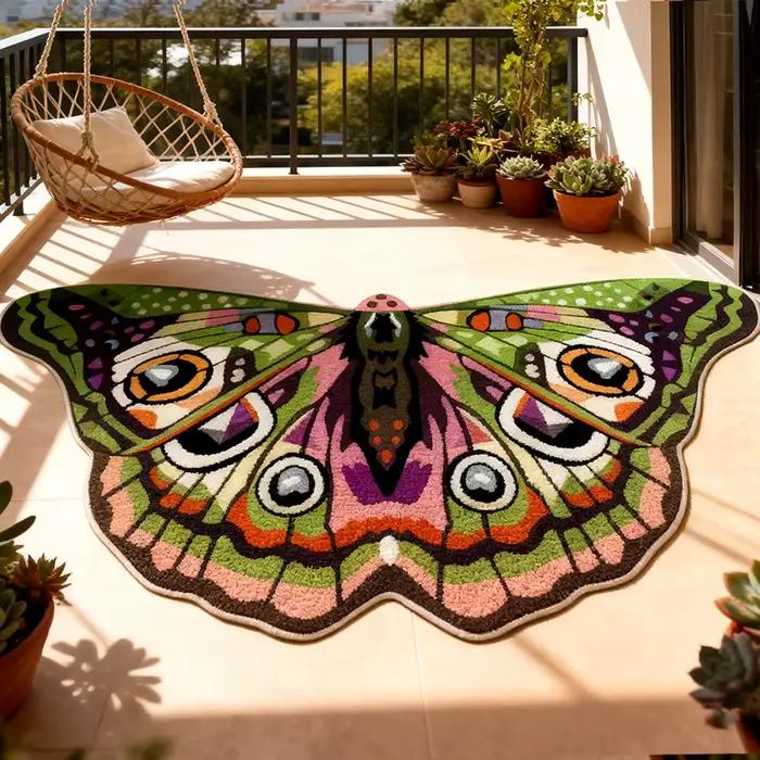 Tapis papillon de décoration de chambre à coucher de forme irrégulière