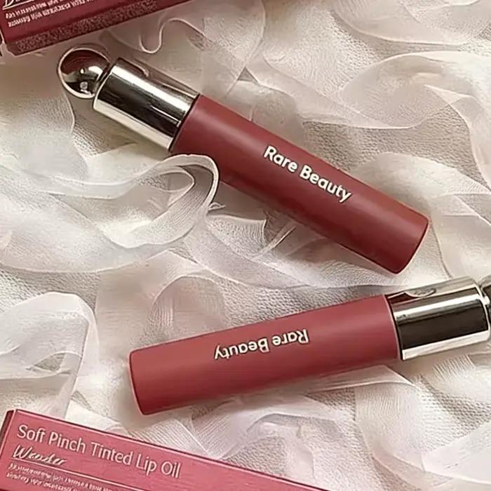 Rare Beauty Huile à lèvres teintée douce 7 couleurs, effet gloss, hydratante, maquillage naturel, cosmétiques Hope Happy Wonder Delight